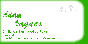 adam vagacs business card